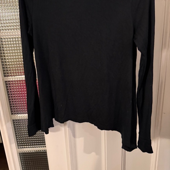 DON’T ASK WHY ITALY Long Sleeve Women's One Size Top Black Asymmetrical Hem - Picture 2 of 10